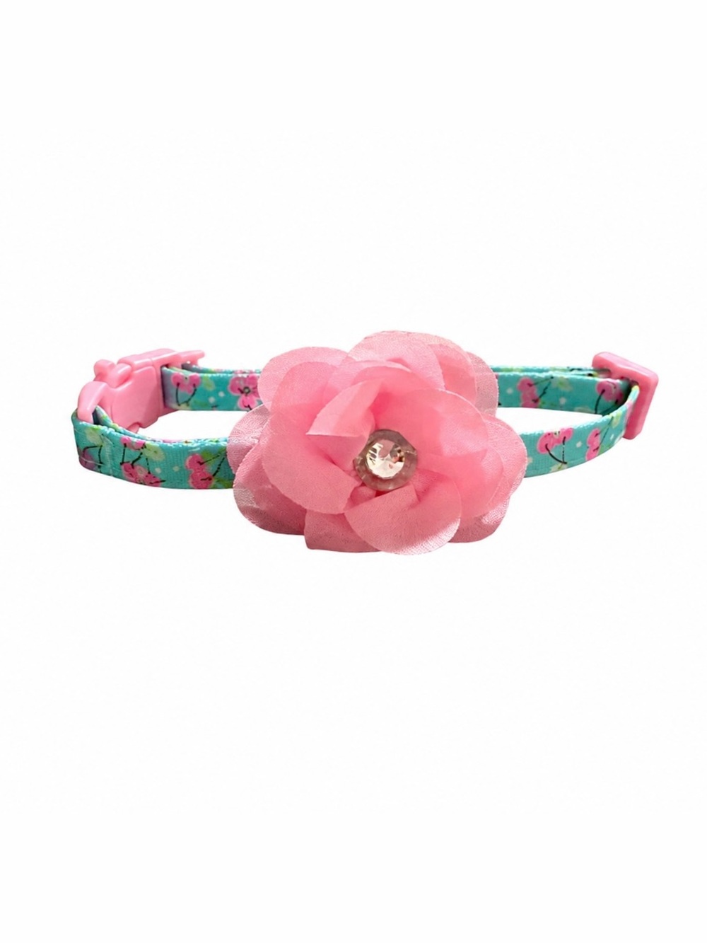 NWT Pink Flower Dog Collar size small